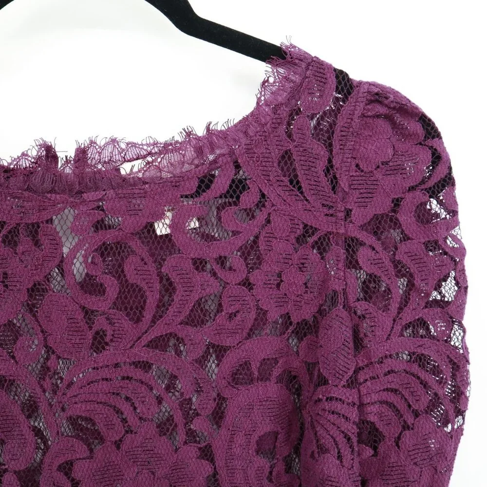 Sundance Lace Top Womens XS Purple‎ Witchy Dark Feminine Boho Event Date Night - Picture 4 of 15